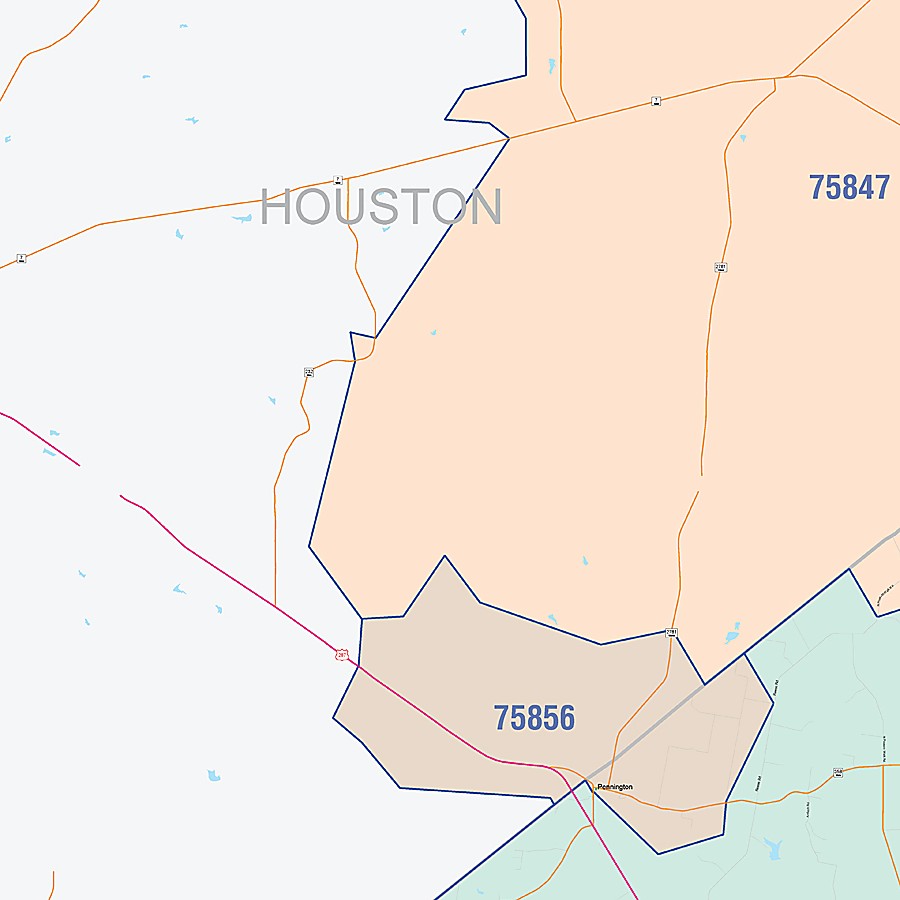 Trinity County, TX Colorcast Style Wall Map