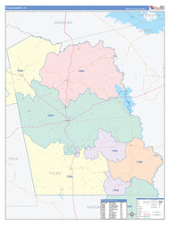 Tyler County, TX Colorcast Style Wall Map