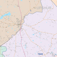 Upshur County, TX Colorcast Style Wall Map