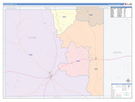 Uvalde County, TX Colorcast Style Wall Map