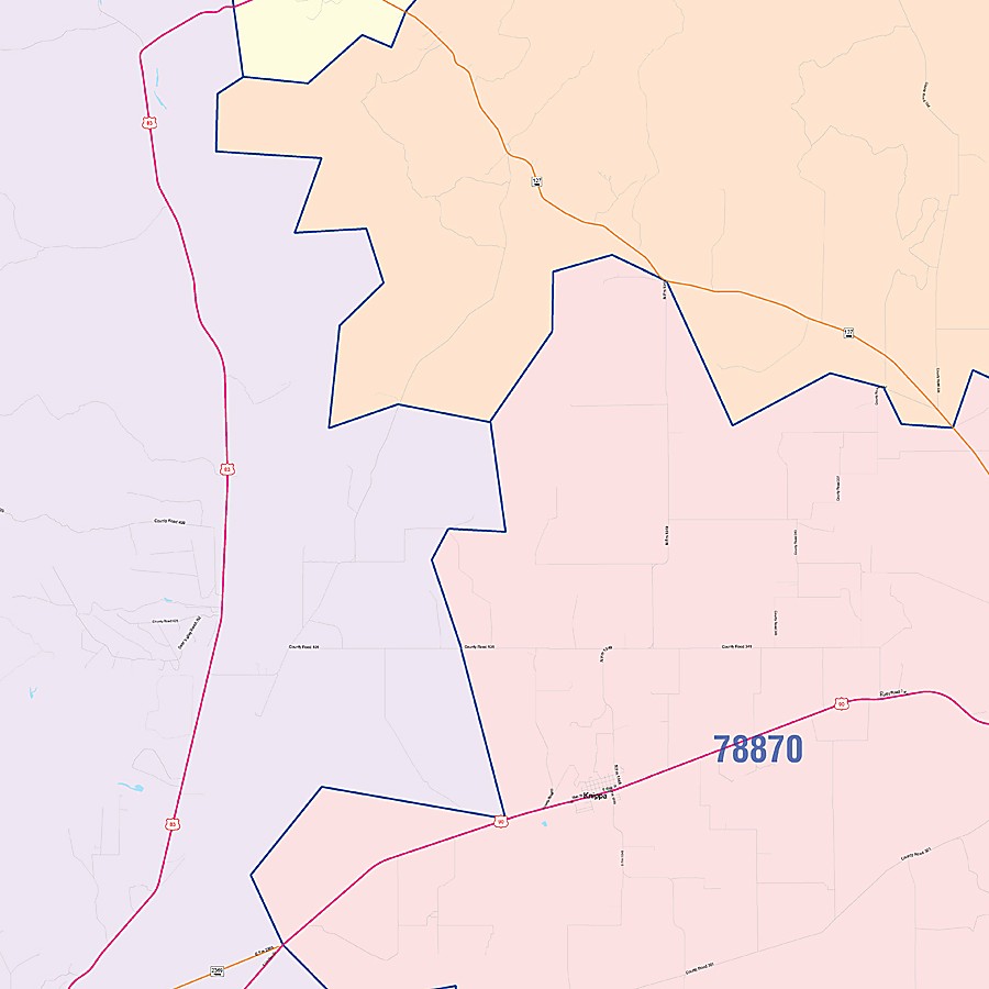 Uvalde County, TX Colorcast Style Wall Map