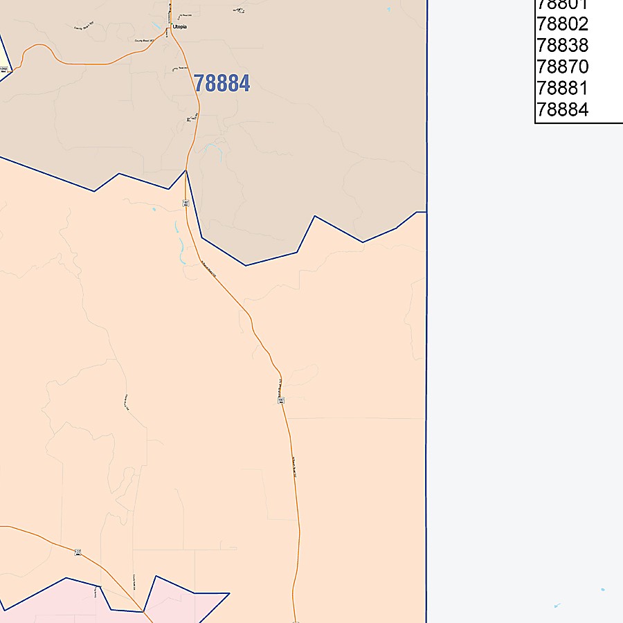 Uvalde County, TX Colorcast Style Wall Map