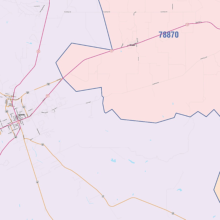 Uvalde County, TX Colorcast Style Wall Map