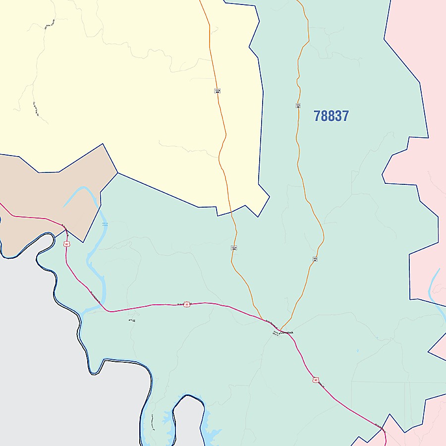 Val Verde County, TX Colorcast Style Wall Map