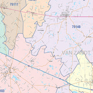Van Zandt County, TX Colorcast Style Wall Map