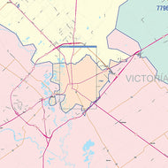 Victoria County, TX Colorcast Style Wall Map