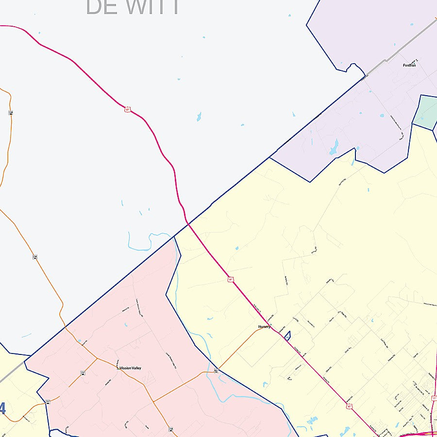 Victoria County, TX Colorcast Style Wall Map