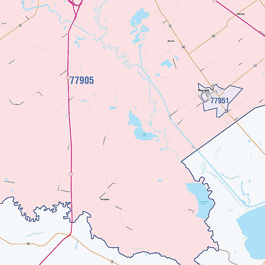 Victoria County, TX Colorcast Style Wall Map