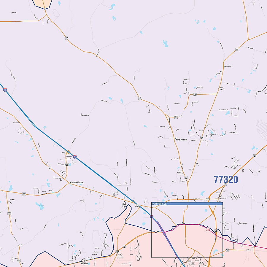 Walker County, TX Colorcast Style Wall Map