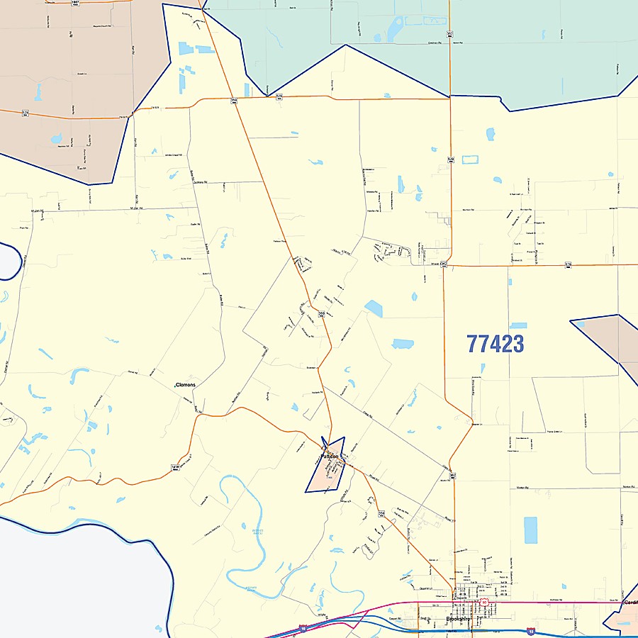 Waller County, TX Colorcast Style Wall Map