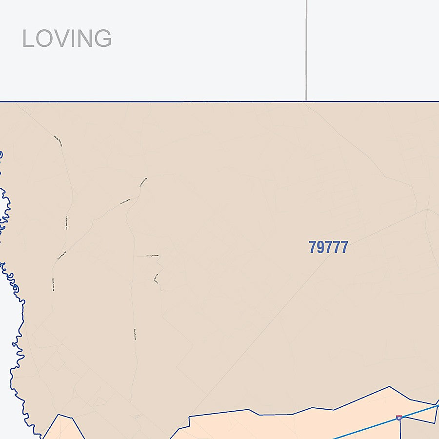 Ward County, TX Colorcast Style Wall Map