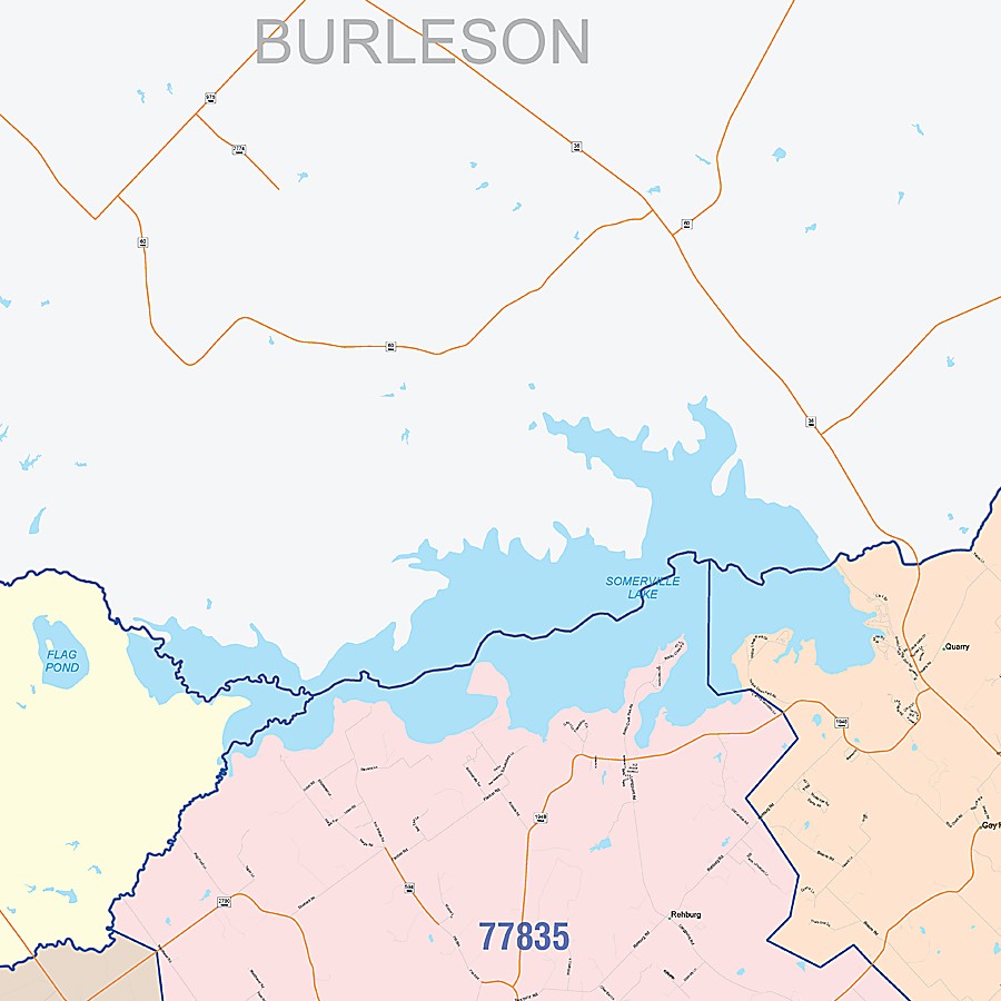Washington County, TX Colorcast Style Wall Map