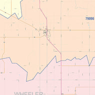 Wheeler County, TX Colorcast Style Wall Map