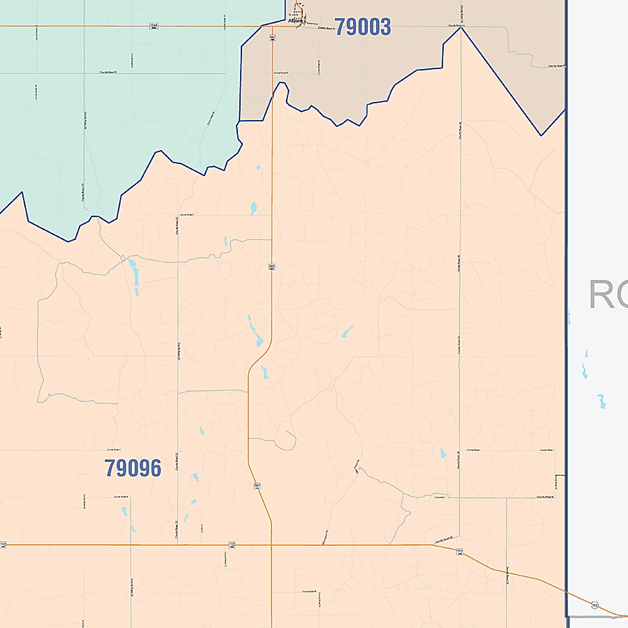 Wheeler County, TX Colorcast Style Wall Map