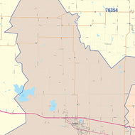 Wichita County, TX Colorcast Style Wall Map