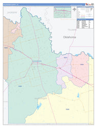 Wilbarger County, TX Colorcast Style Wall Map