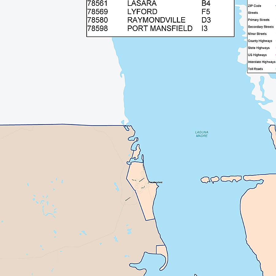 Willacy County, TX Colorcast Style Wall Map