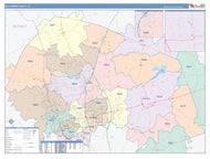 Williamson County, TX Colorcast Style Wall Map