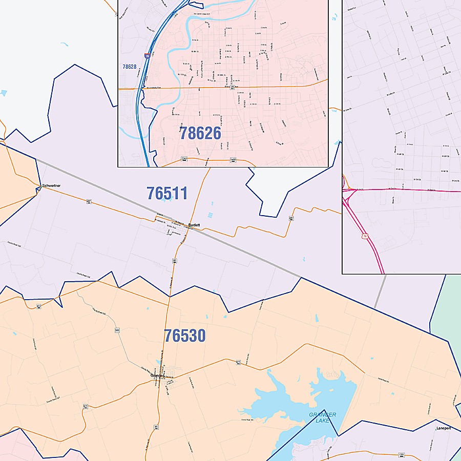 Williamson County, TX Colorcast Style Wall Map