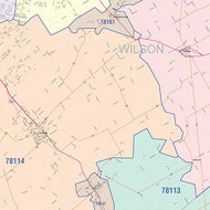 Wilson County, TX Colorcast Style Wall Map