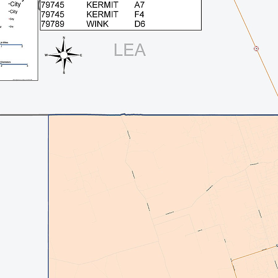 Winkler County, TX Colorcast Style Wall Map
