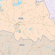 Wood County, TX Colorcast Style Wall Map