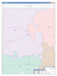 Yoakum County, TX Colorcast Style Wall Map