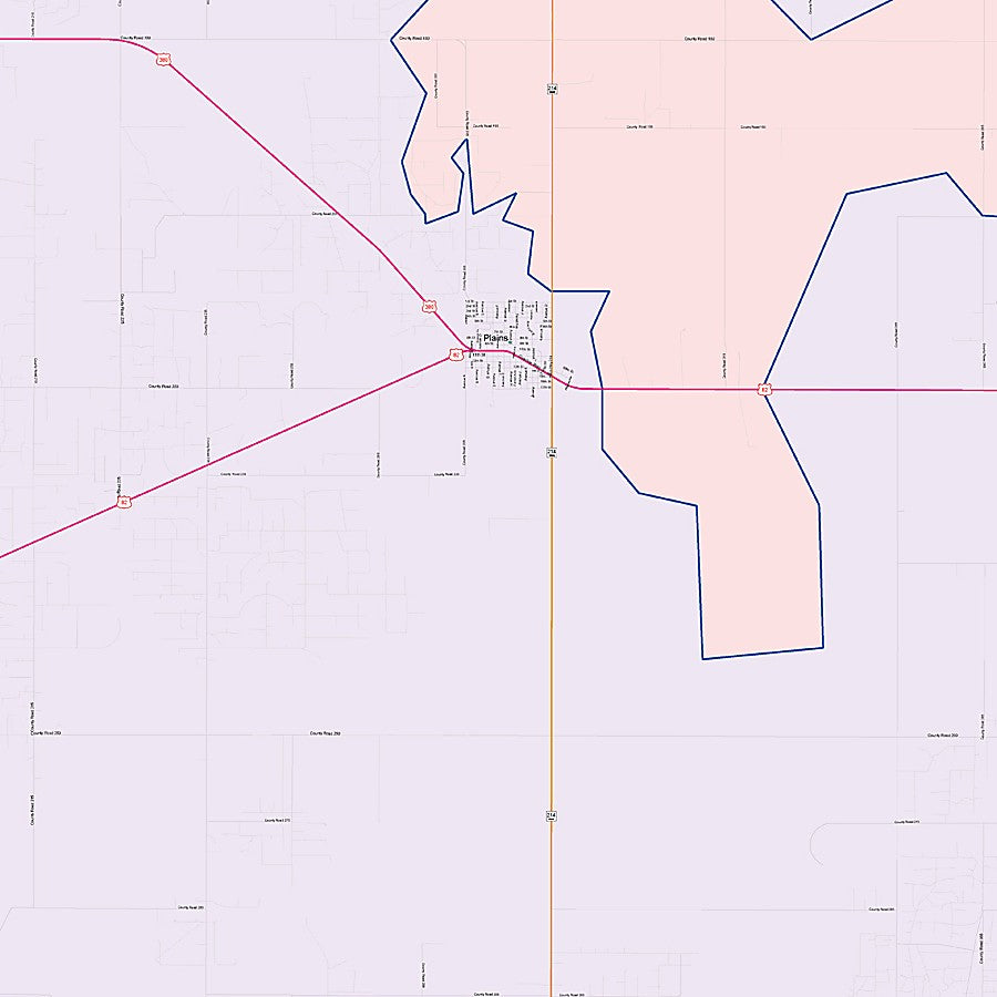 Yoakum County, TX Colorcast Style Wall Map
