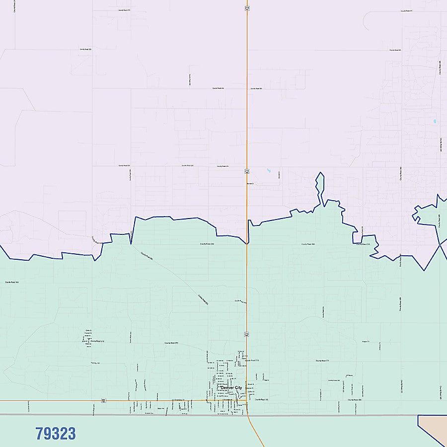 Yoakum County, TX Colorcast Style Wall Map
