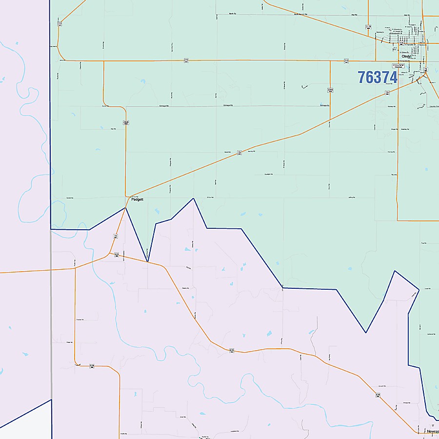 Young County, TX Colorcast Style Wall Map
