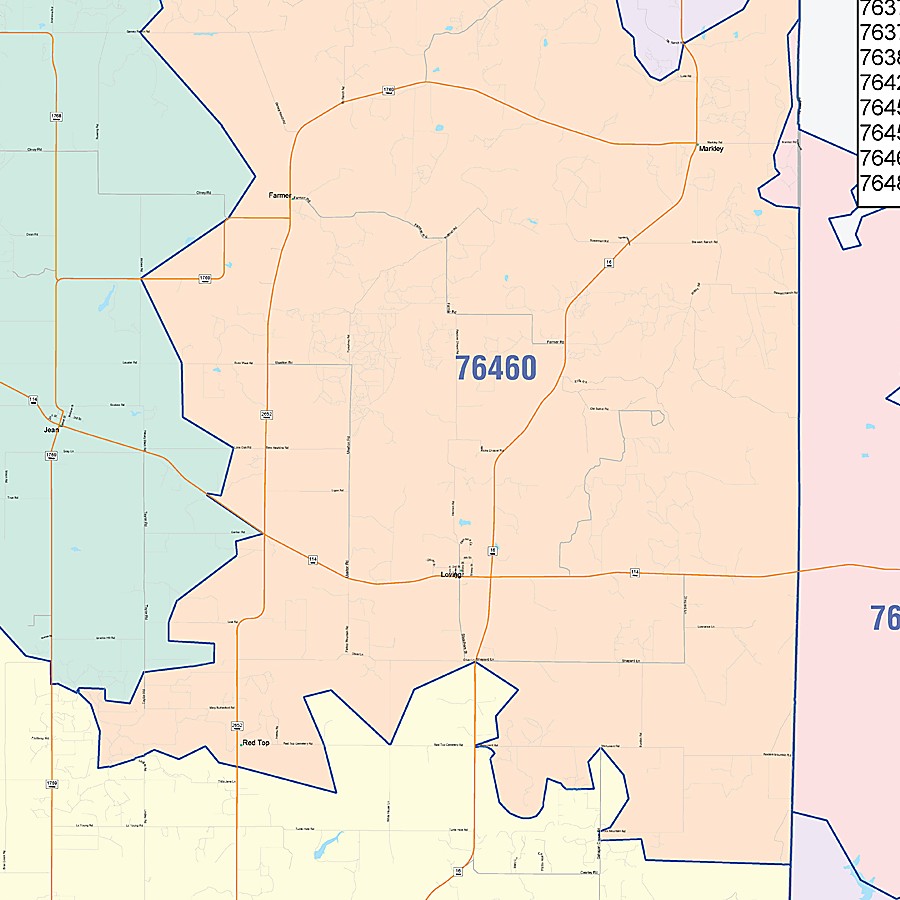 Young County, TX Colorcast Style Wall Map