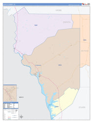 Zapata County, TX Colorcast Style Wall Map