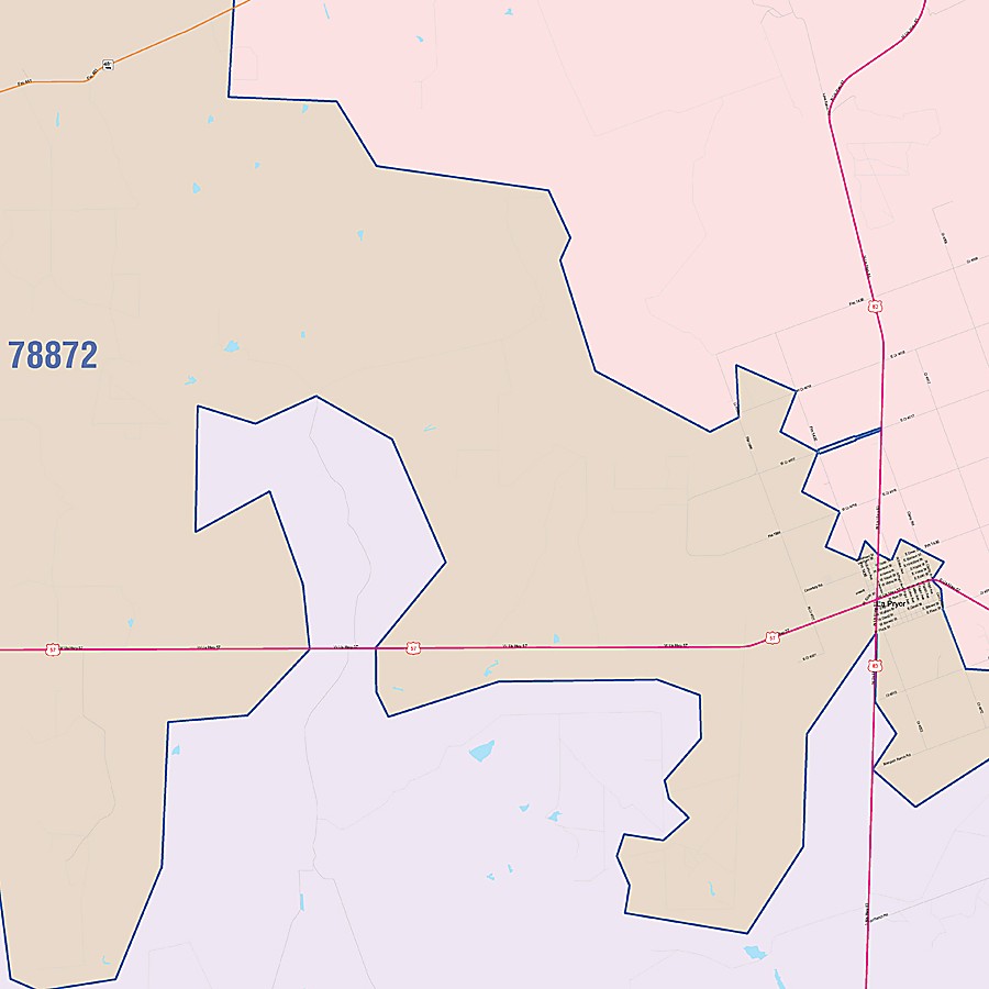 Zavala County, TX Colorcast Style Wall Map