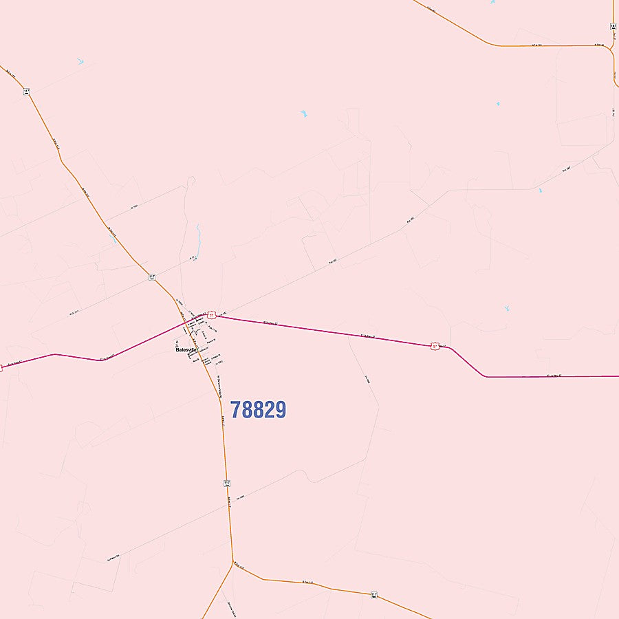 Zavala County, TX Colorcast Style Wall Map