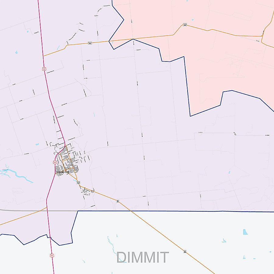 Zavala County, TX Colorcast Style Wall Map