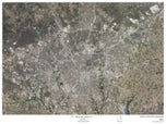 San Antonio Area Satellite View Wall Map