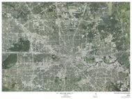 Houston Area Satellite View Wall Map
