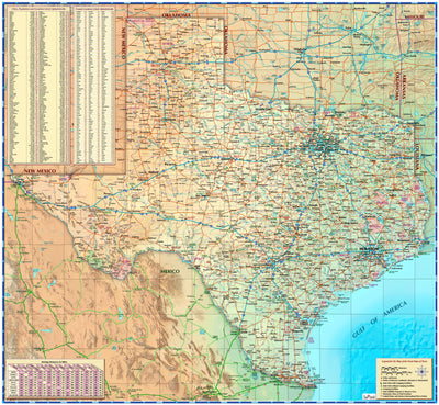 Texas Decorative Wall Map by Compart Maps, Gulf of America Edition