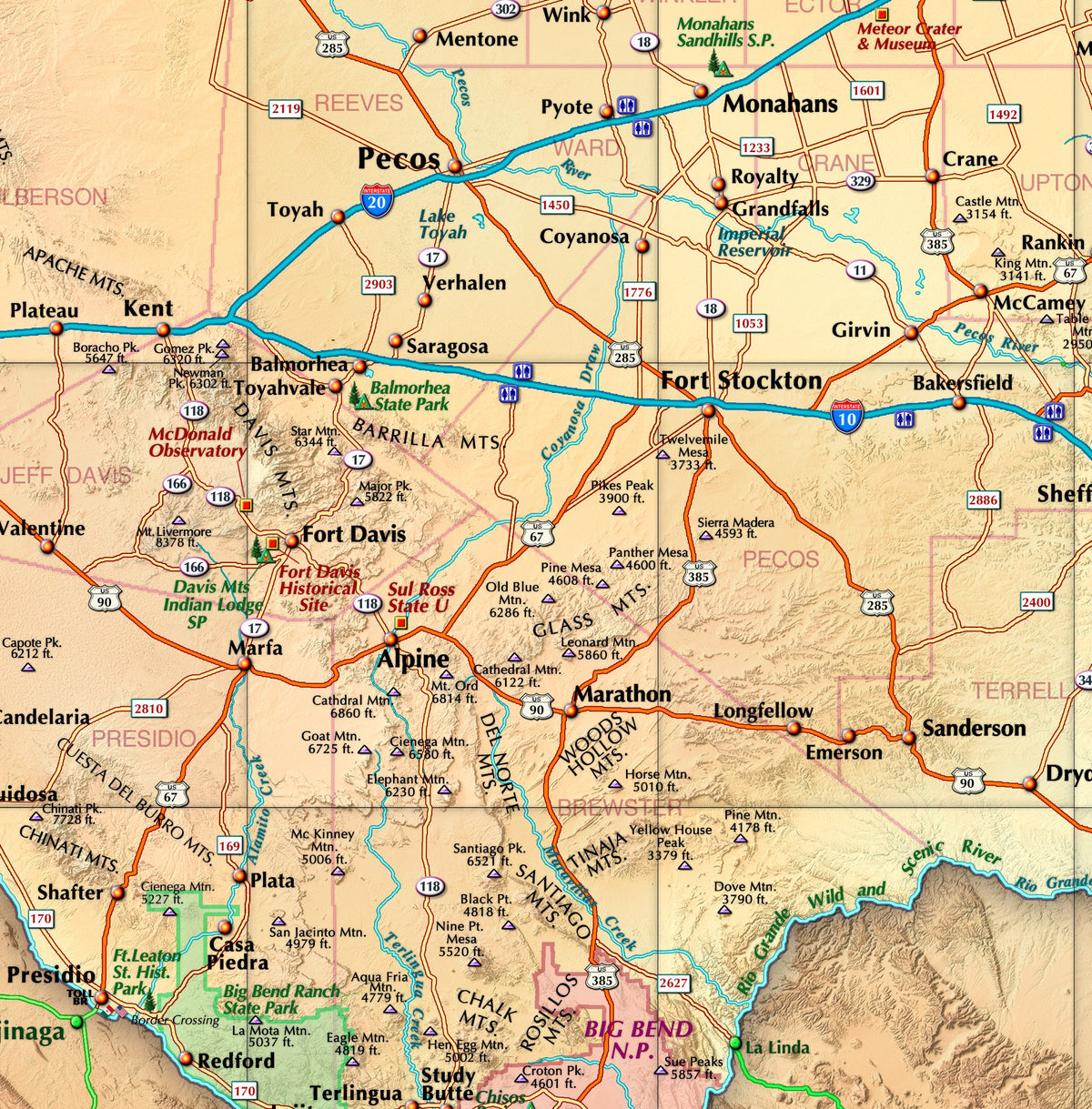 Texas Decorative Wall Map by Compart Maps, Gulf of America Edition