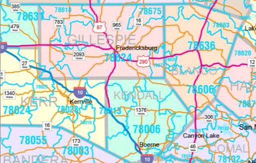 Colorcast Style Wall Map of Texas