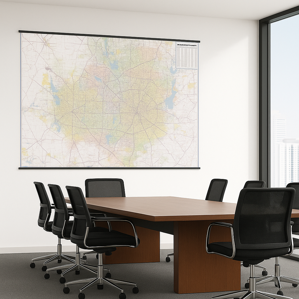 DFW Greater Metro Area Wall Map