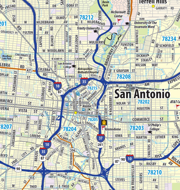 Greater San Antonio Metro Area Wall Map – Texas Map Store