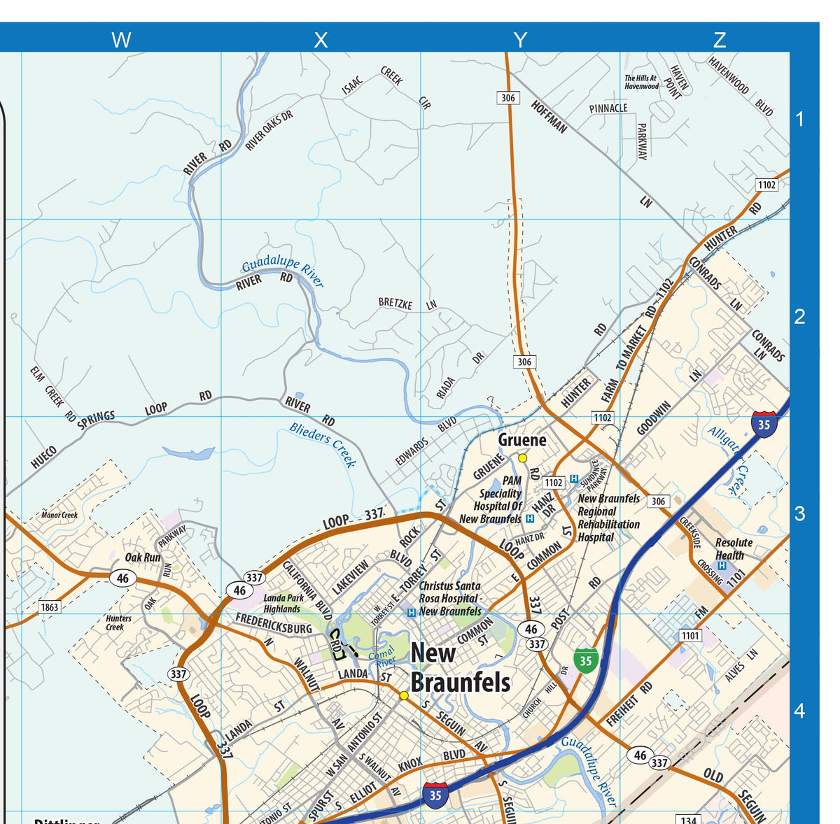 Greater San Antonio Metro Area Wall Map