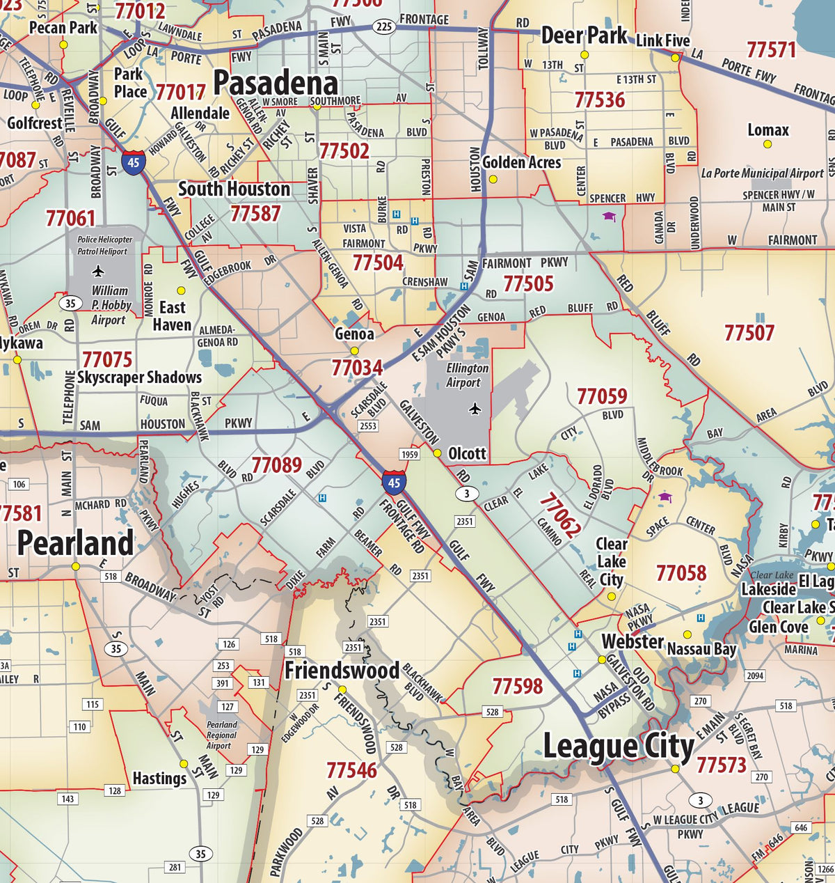 Houston Metro Area ZIP Code Map