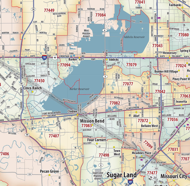 Greater Houston Metro Area ZIP Code Map – Texas Map Store