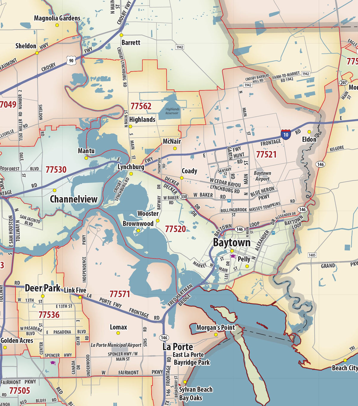 Houston Metro Area ZIP Code Map