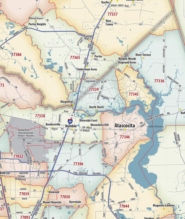 Greater Houston Metro Area ZIP Code Map – Texas Map Store