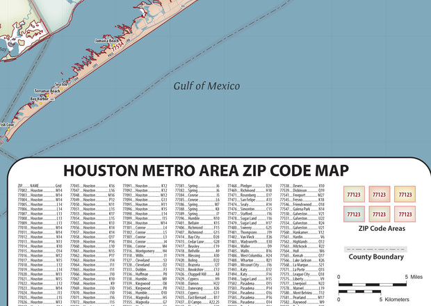Greater Houston Metro Area ZIP Code Map – Texas Map Store