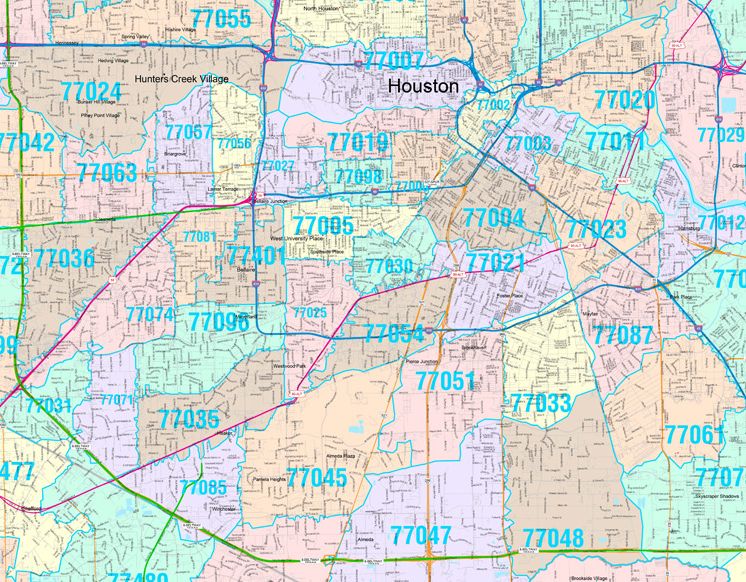 Houston Zip Code Map Nasa West Houston Zip Code Map