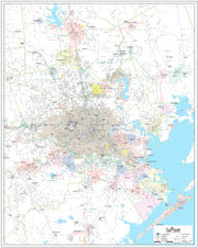 Houston Metro Area Major Arterial Wall Map by True North Publishing